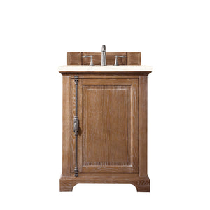Providence 26" Single Vanity Cabinet, Driftwood, w/ 3 CM Eternal Marfil Quartz Top