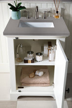 Load image into Gallery viewer, Providence 26&quot; Single Vanity Cabinet, Bright White, w/ 3 CM Grey Expo Quartz Top