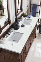 Load image into Gallery viewer, Brookfield 72&quot; Double Vanity, Warm Cherry w/ 3 CM Ethereal Noctis Quartz Top