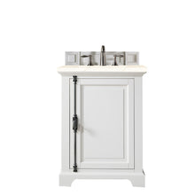 Load image into Gallery viewer, Providence 26&quot; Single Vanity Cabinet, Bright White, w/ 3 CM Eternal Marfil Quartz Top