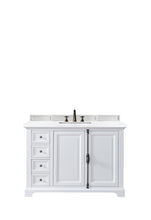 Load image into Gallery viewer, Providence 48&quot; Bright White Single Vanity w/ 3 CM Arctic Fall Solid Surface Top