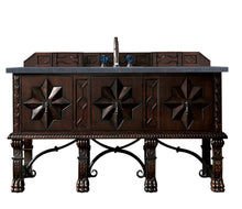 Load image into Gallery viewer, Balmoral 60&quot; Single Vanity Cabinet, Antique Walnut, w/ 3 CM Charcoal Soapstone Quartz Top