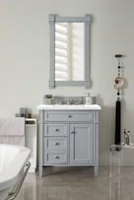 Load image into Gallery viewer, Brittany 30&quot; Single Vanity, Urban Gray, w/ 3 CM Classic White Quartz Top James Martin