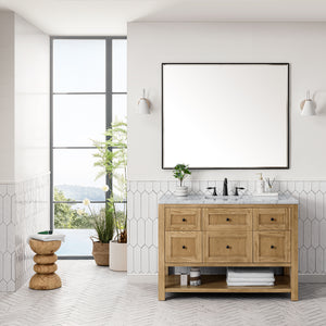 Breckenridge 48" Single Vanity, Light Natural Oak w/ 3CM Carrara Marble Top