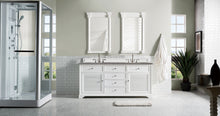 Load image into Gallery viewer, Savannah 72&quot; Double Vanity Cabinet, Bright White, w/ 3 CM Grey Expo Quartz Top James Martin