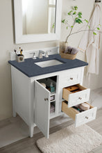 Load image into Gallery viewer, Palisades 36&quot; Single Vanity, Bright White, w/ 3 CM Charcoal Soapstone Quartz Top