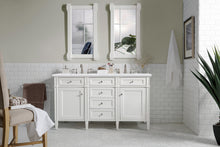 Load image into Gallery viewer, Brittany 60&quot; Bright White Double Vanity w/ 3 CM Arctic Fall Solid Surface Top