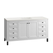 Load image into Gallery viewer, Bathroom Vanities Outlet Atlanta Renovate for LessChicago 60&quot; Single Vanity, Glossy White w/ 3CM White Zeus Top