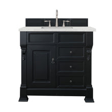 Load image into Gallery viewer, Brookfield 36&quot; Single Vanity, Antique Black w/ 3 CM Eternal Jasmine Pearl Quartz Top