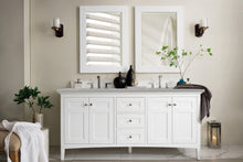 Load image into Gallery viewer, Palisades 72&quot; Double Vanity, Bright White, w/ 3 CM Eternal Serena Quartz Top