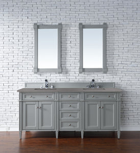 Brittany 72" Urban Gray Double Vanity w/ 3 CM Grey Expo Quartz Top