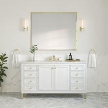 Load image into Gallery viewer, Chicago 60&quot; Single Vanity, Glossy White w/ 3CM Arctic Fall Top