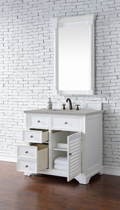 Bathroom Vanities Outlet Atlanta Renovate for LessSavannah 36" Single Vanity Cabinet, Bright White, w/ 3 CM Eternal Serena Quartz Top