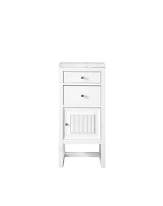 Athens 15" Cabinet w/ Drawers & Door, Glossy White w/ 3 CM Eternal Jasmine Pearl Quartz Top