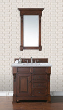 Load image into Gallery viewer, Brookfield 36&quot; Single Vanity, Warm Cherry w/ 3 CM Carrara Marble Top