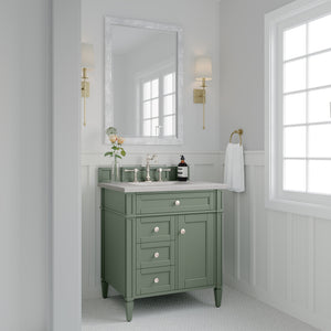 Brittany 30" Single Vanity, Smokey Celadon w/ 3CM Eternal Serena Top