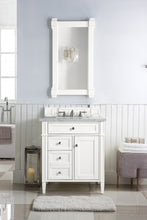 Load image into Gallery viewer, Brittany 30&quot; Single Vanity, Bright White w/ 3 CM Carrara Marble Top