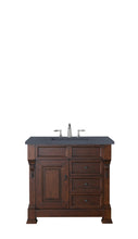 Load image into Gallery viewer, Brookfield 36&quot; Single Vanity, Warm Cherry w/ 3 CM Charcoal Soapstone Quartz Top