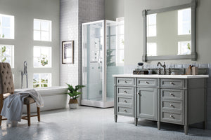 Brittany 60" Urban Gray Single Vanity w/ 3 CM Classic White Quartz Top