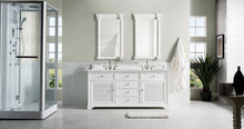 Load image into Gallery viewer, Savannah 72&quot; Double Vanity Cabinet, Bright White, w/ 3 CM Eternal Jasmine Pearl Quartz Top James Martin