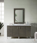 Metropolitan 60" Silver Oak Single Vanity w/ 3 CM Carrara Marble Top