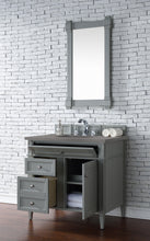 Load image into Gallery viewer, Bathroom Vanities Outlet Atlanta Renovate for LessBrittany 36&quot; Urban Gray Single Vanity w/ 3 CM Grey Expo Quartz Top