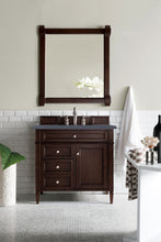 Load image into Gallery viewer, Brittany 36&quot; Burnished Mahogany Single Vanity w/ 3 CM Charcoal Soapstone Quartz Top