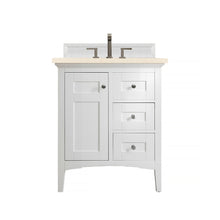 Load image into Gallery viewer, Palisades 30&quot; Single Vanity, Bright White, w/ 3 CM Eternal Marfil Quartz Top