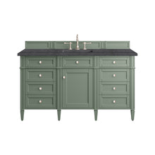 Load image into Gallery viewer, Brittany 60&quot; Single Vanity, Smokey Celadon w/ 3CM Charcoal Soapstone Top