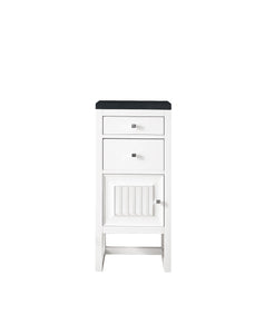 Athens 15" Cabinet w/ Drawers & Door, Glossy White w/ 3 CM Charcoal Soapstone Quartz Top