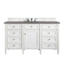 Load image into Gallery viewer, Brittany 60&quot; Bright White Single Vanity w/ 3 CM Grey Expo Quartz Top