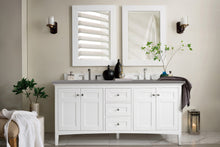 Load image into Gallery viewer, Palisades 72&quot; Double Vanity, Bright White, w/ 3 CM Grey Expo Quartz Top
