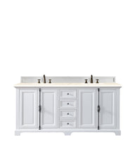Load image into Gallery viewer, Providence 72&quot; Double Vanity Cabinet, Bright White, w/ 3 CM Eternal Marfil Quartz Top James Martin
