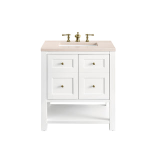 Breckenridge 30" Single Vanity, Bright White w/ 3CM Eternal Marfil Top