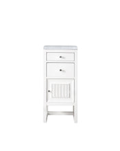 Load image into Gallery viewer, Athens 15&quot; Cabinet w/ Drawers &amp; Door, Glossy White w/ 3 CM Carrara Marble Top