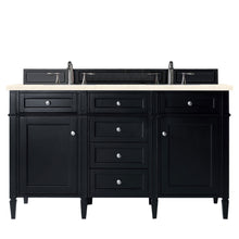 Load image into Gallery viewer, Brittany 60&quot; Black Onyx Double Vanity w/ 3 CM Eternal Marfil Quartz Top