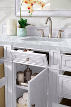 Load image into Gallery viewer, Bristol 60&quot; Single Vanity, Bright White, w/ 3 CM Carrara Marble Top