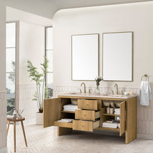 Load image into Gallery viewer, Hudson 60&quot; Double Vanity, Light Natural Oak w/ 3CM Eternal Marfil Top