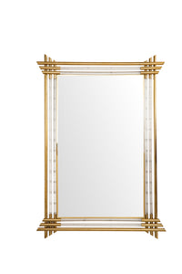 Sarasota 35.4" Mirror, Polished Gold and Lucite