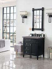 Load image into Gallery viewer, Brittany 30&quot; Single Vanity, Black Onyx, w/ 3 CM Grey Expo Quartz Top