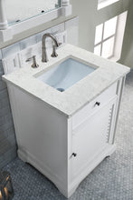 Load image into Gallery viewer, Savannah 26&quot; Single Vanity Cabinet, Bright White, w/ 3 CM Eternal Jasmine Pearl Quartz Top