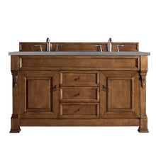 Load image into Gallery viewer, Brookfield 60&quot; Double Vanity, Country Oak w/ 3 CM Grey Expo Quartz Top