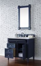 Load image into Gallery viewer, Bathroom Vanities Outlet Atlanta Renovate for LessBrittany 36&quot; Victory Blue Single Vanity w/ 3 CM Carrara Marble Top