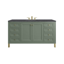 Load image into Gallery viewer, Chicago 60&quot; Single Vanity, Smokey Celadon w/ 3CM Charcoal Soapstone Top