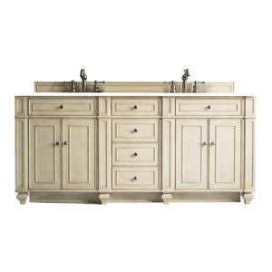 Bristol 72" Double Vanity, Vintage Vanilla, w/ 3 CM White Zeus Quartz Top