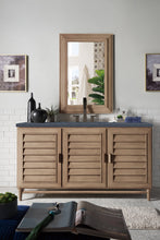 Load image into Gallery viewer, Portland 60&quot; Single Vanity Whitewashed Walnut, w/ 3 CM Charcoal Soapstone Quartz Top