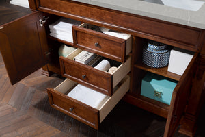 Bathroom Vanities Outlet Atlanta Renovate for LessBrookfield 60" Double Vanity, Warm Cherry w/ 3 CM Eternal Serena Quartz Top