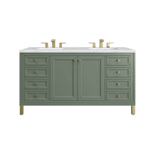 Load image into Gallery viewer, Chicago 60&quot; Double Vanity, Smokey Celadon w/ 3CM Ethereal Noctis Top