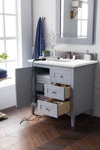 Palisades 36" Single Vanity, Silver Gray, w/ 3 CM White Zeus Quartz Top