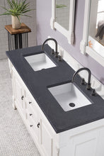 Load image into Gallery viewer, Brookfield 60&quot; Double Vanity, Bright White w/ 3 CM Charcoal Soapstone Quartz Top